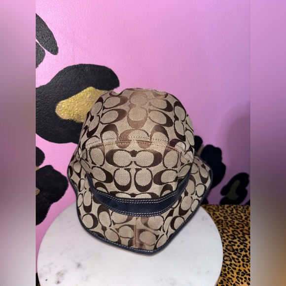 COACH MONOGRAM Designer Brown and blue Bucket Hat - Picture 4 of 6